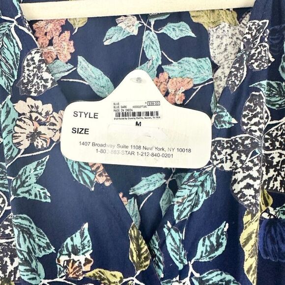 Angie Floral Maxi Romper Dress Size Medium NWT V-Neck Navy Blue Festival Concert - Picture 8 of 8